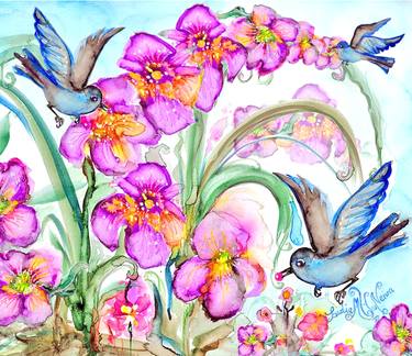 Original Floral Paintings by LIDIA MARINA HUROVICH NEIVA