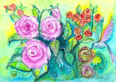 Print of Fine Art Floral Paintings by LIDIA MARINA HUROVICH NEIVA