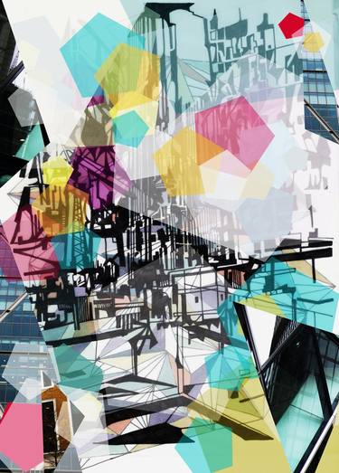 Original Abstract Architecture Mixed Media by Amy MacPherson