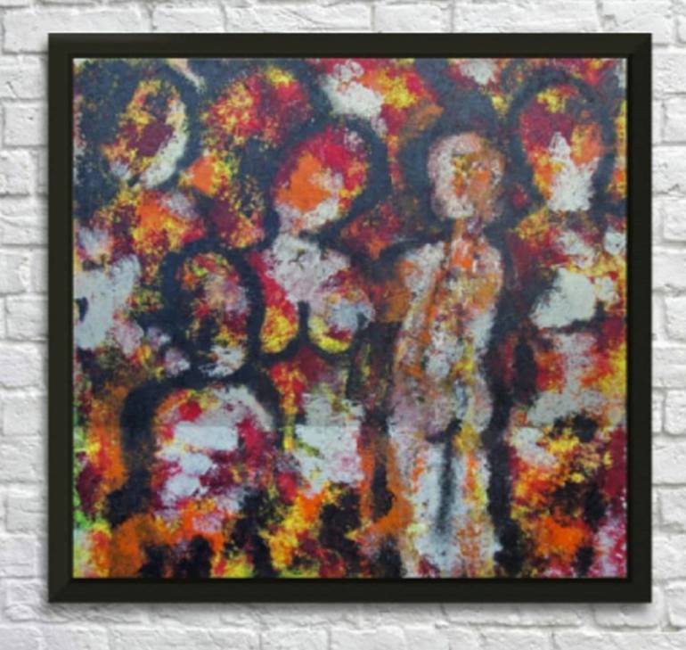 Original Abstract Expressionism People Painting by Gina Lafont