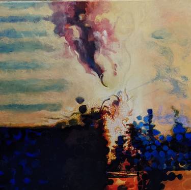 Original Abstract Landscape Painting by David Smith