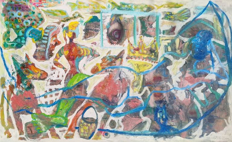 Original Modern People Painting by Dalma Schwertführer-Dobisz