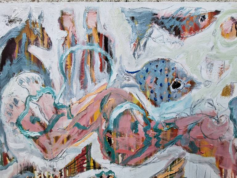 Original Abstract People Mixed Media by Dalma Schwertführer-Dobisz