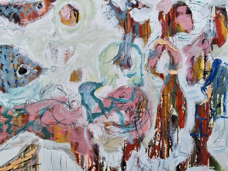 Original Abstract People Mixed Media by Dalma Schwertführer-Dobisz