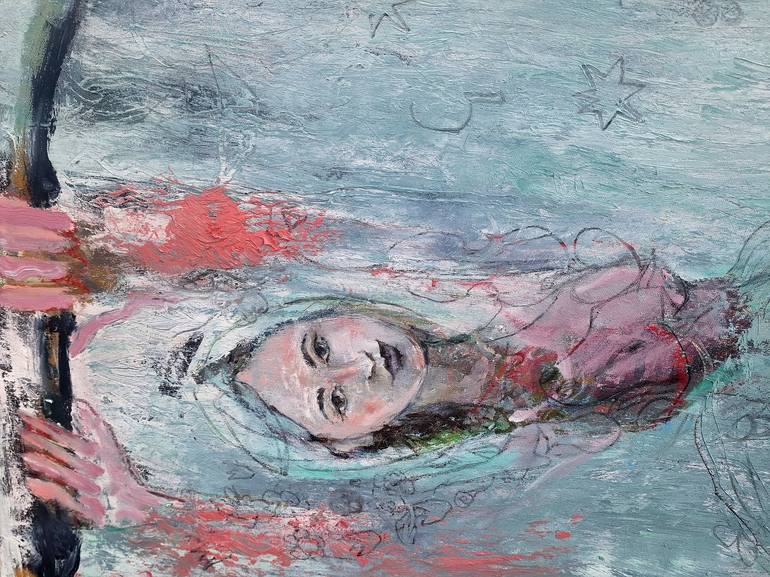 Original Illustration People Painting by Dalma Schwertführer-Dobisz