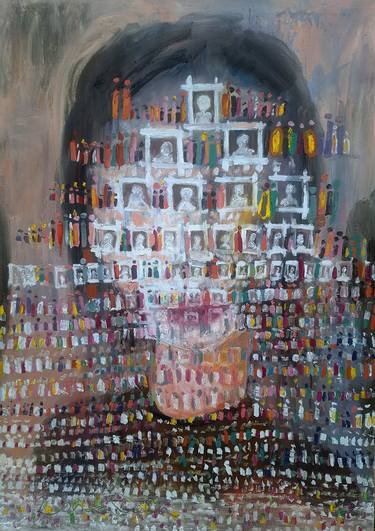 Original Figurative Family Painting by Dalma Schwertführer-Dobisz