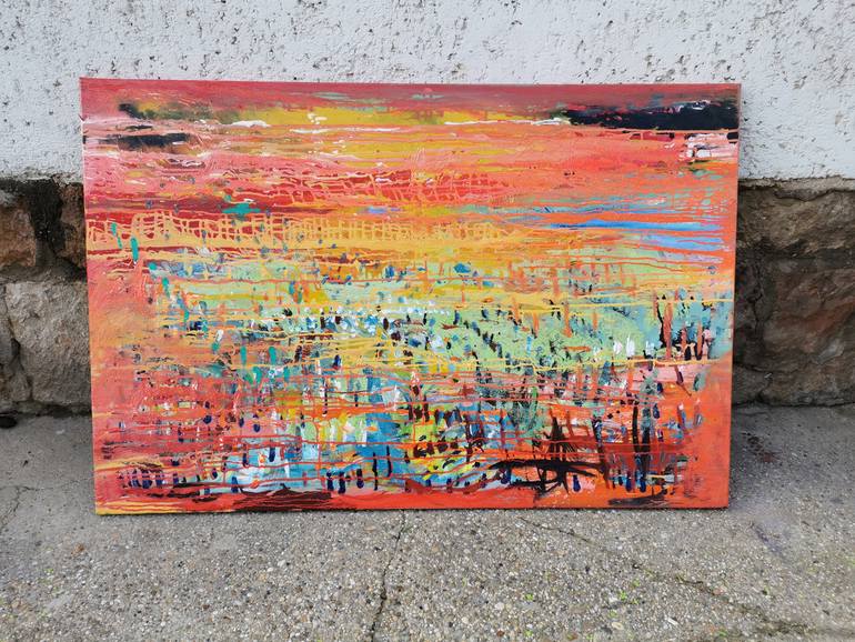 Original Abstract Painting by Dalma Schwertführer-Dobisz