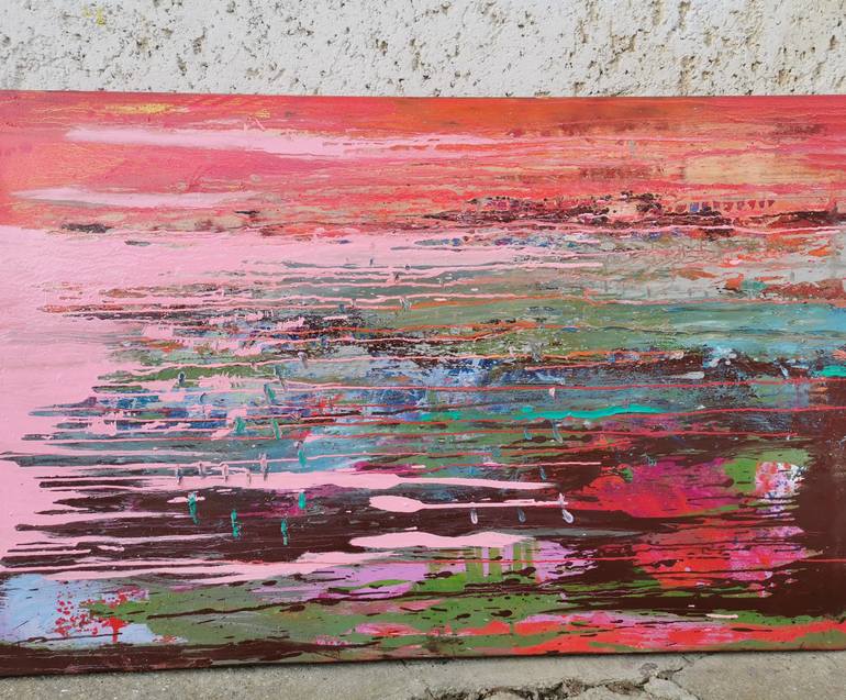 Original Minimalism Abstract Painting by Dalma Schwertführer-Dobisz