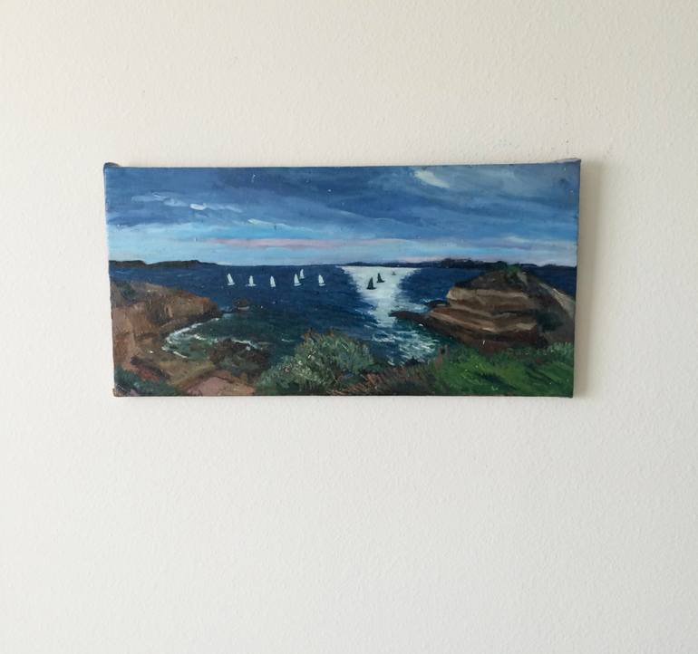 Original Impressionism Seascape Painting by Christine Olga Smith