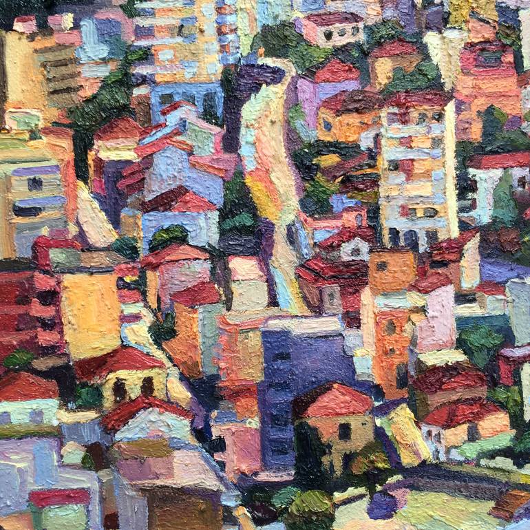 Original Figurative Cities Painting by Christine Olga Smith