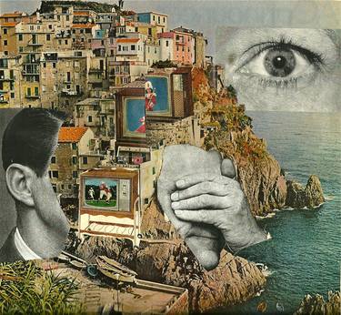 Original Dada Fantasy Collage by Deborah Stevenson