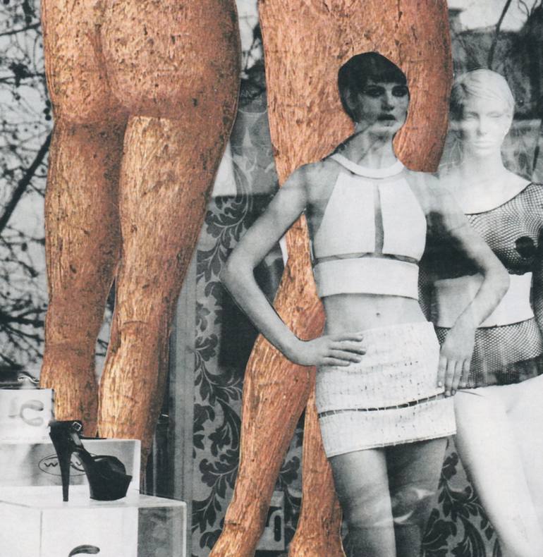 Original Conceptual Nude Collage by Deborah Stevenson