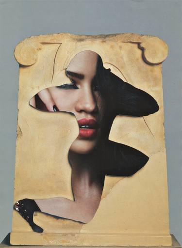 Original Dada Portrait Collage by Deborah Stevenson