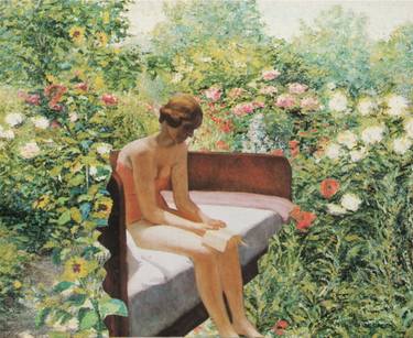 Original Figurative Garden Collage by Deborah Stevenson