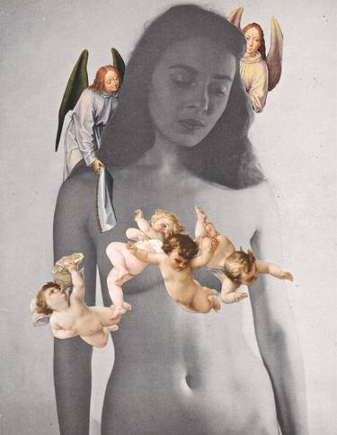 Original Figurative Nude Collage by Deborah Stevenson