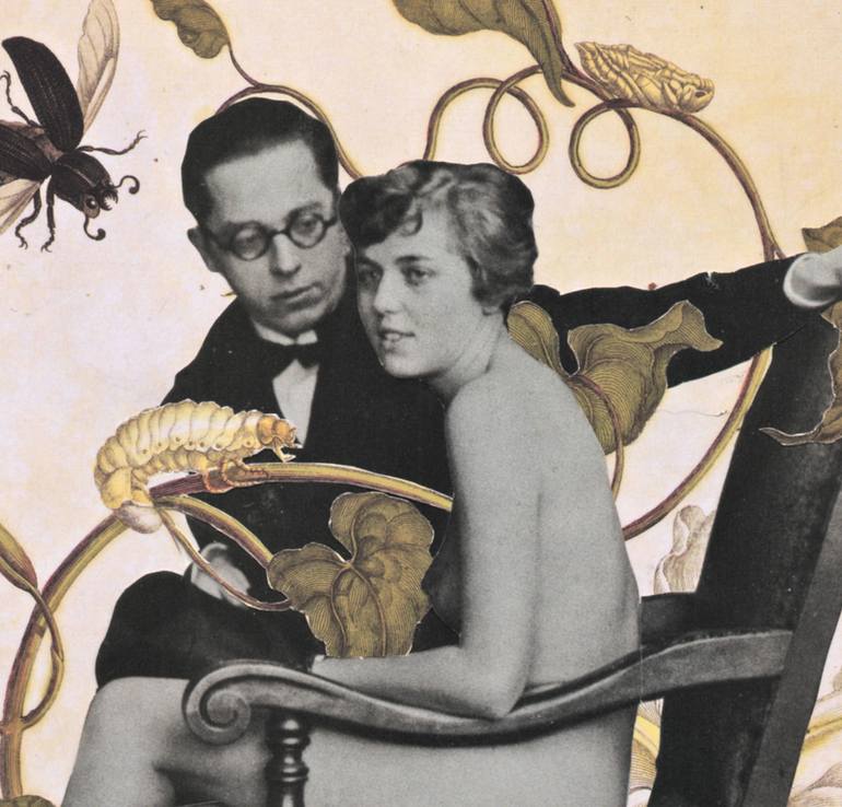 Original Dada Erotic Collage by Deborah Stevenson