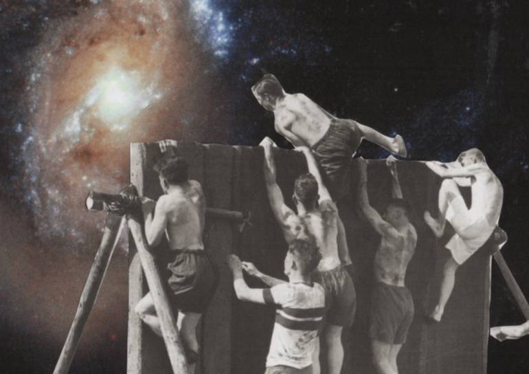 Original Conceptual Outer Space Collage by Deborah Stevenson