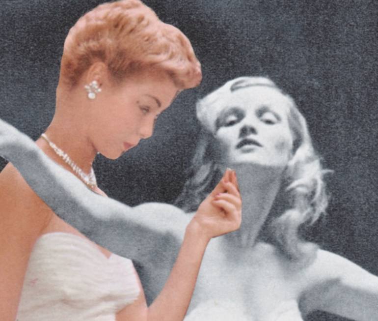 Original Figurative Women Collage by Deborah Stevenson