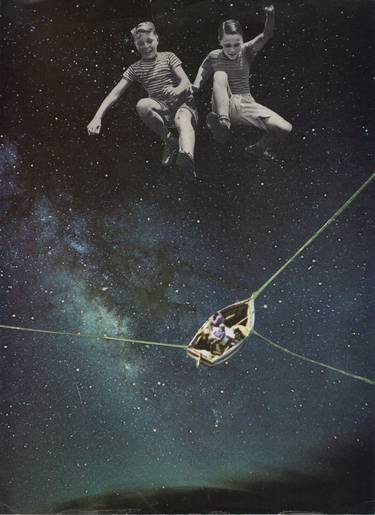 Original Dada Outer Space Collage by Deborah Stevenson