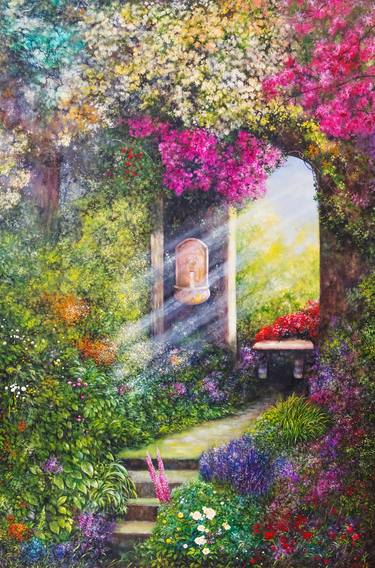 Print of Realism Garden Paintings by Jan Camerone