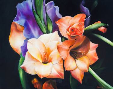 Print of Realism Floral Paintings by Jan Camerone