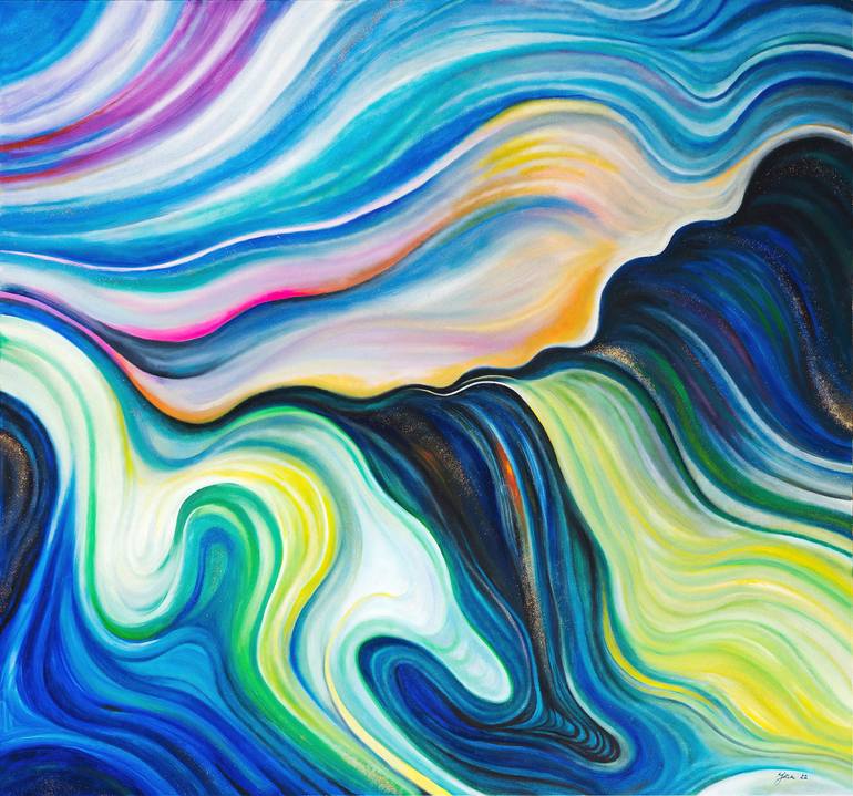 Sea of Cosmos - Ecstatic Painting by Jan Camerone | Saatchi Art