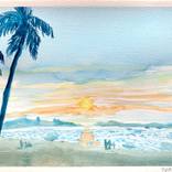 Sunset beach by Yumi Kudo
