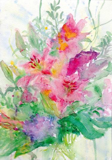 Original Impressionism Floral Paintings by Yumi Kudo