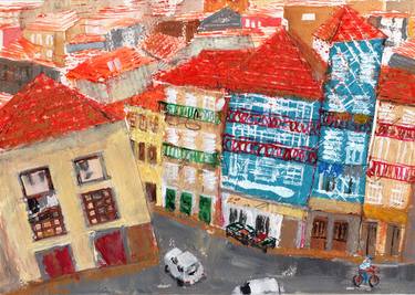 Original Illustration Cities Paintings by Yumi Kudo