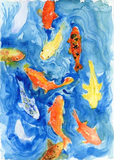 Print of Figurative Fish Paintings by Yumi Kudo