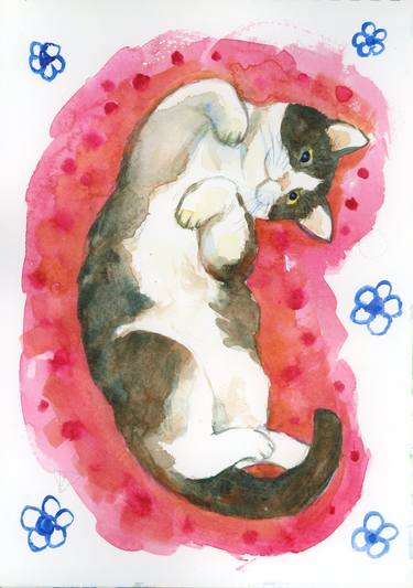 Original Cats Paintings by Yumi Kudo