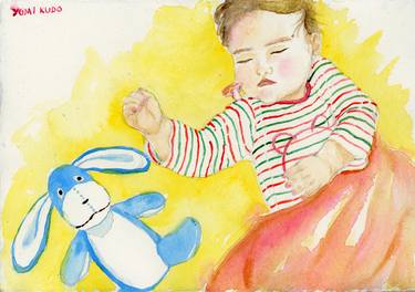 Original Figurative Children Paintings by Yumi Kudo