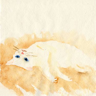Print of Figurative Cats Paintings by Yumi Kudo