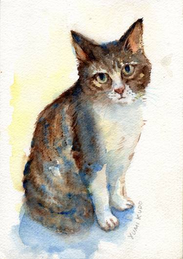 Original Fine Art Cats Paintings by Yumi Kudo