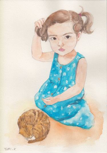 Print of Figurative Children Paintings by Yumi Kudo