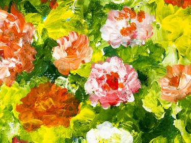 Original Abstract Expressionism Floral Paintings by Ludmila Artlu