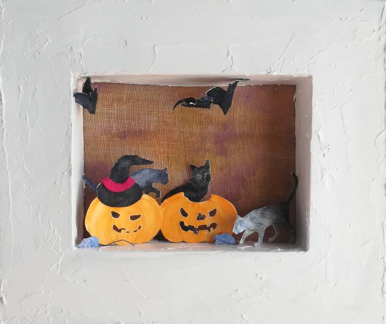 cats and pumpinks - Print