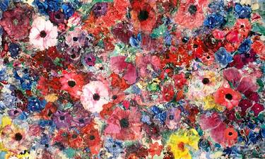 Print of Expressionism Floral Paintings by KATHY KISSIK