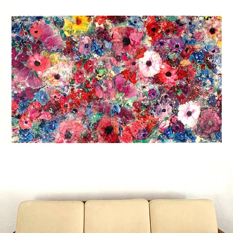 Original Expressionism Floral Painting by Kathy Kissik