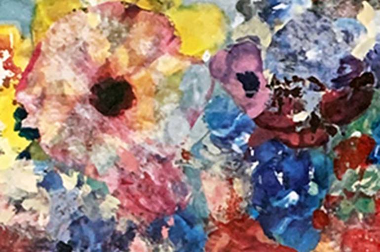Original Expressionism Floral Painting by Kathy Kissik
