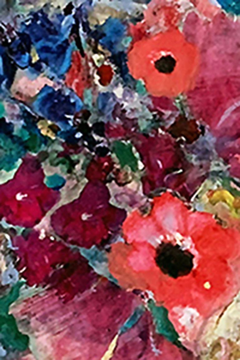 Original Expressionism Floral Painting by Kathy Kissik