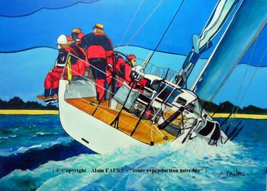 Original Conceptual Boat Paintings by Alain FAURE