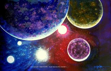 Original Outer Space Paintings by Alain FAURE