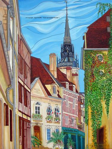 Original Cities Painting by Alain FAURE