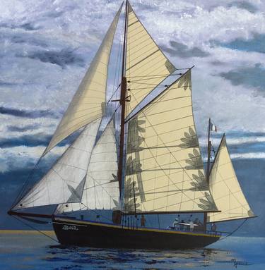 Original Figurative Boat Painting by Michel Godard