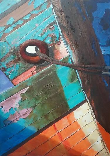 Original Figurative Boat Paintings by Michel Godard