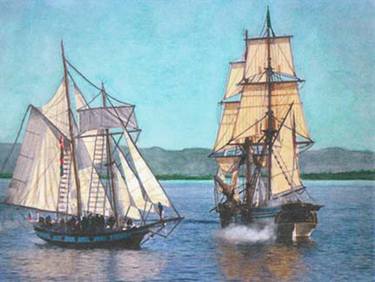 dueling ships on Lake Erie thumb