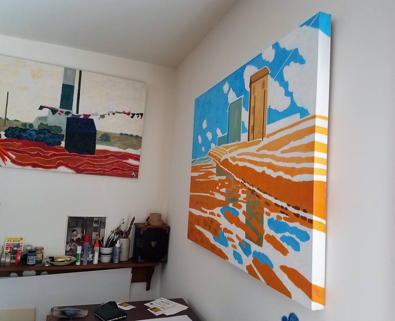 Original Abstract Seascape Painting by Lesley Giles