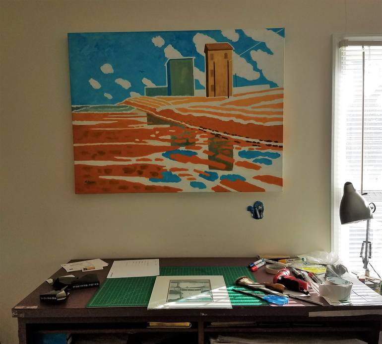 Original Abstract Seascape Painting by Lesley Giles