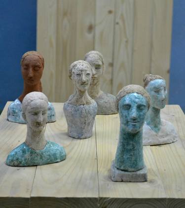 Original Figurative Portrait Sculpture by Hanna Kyselova